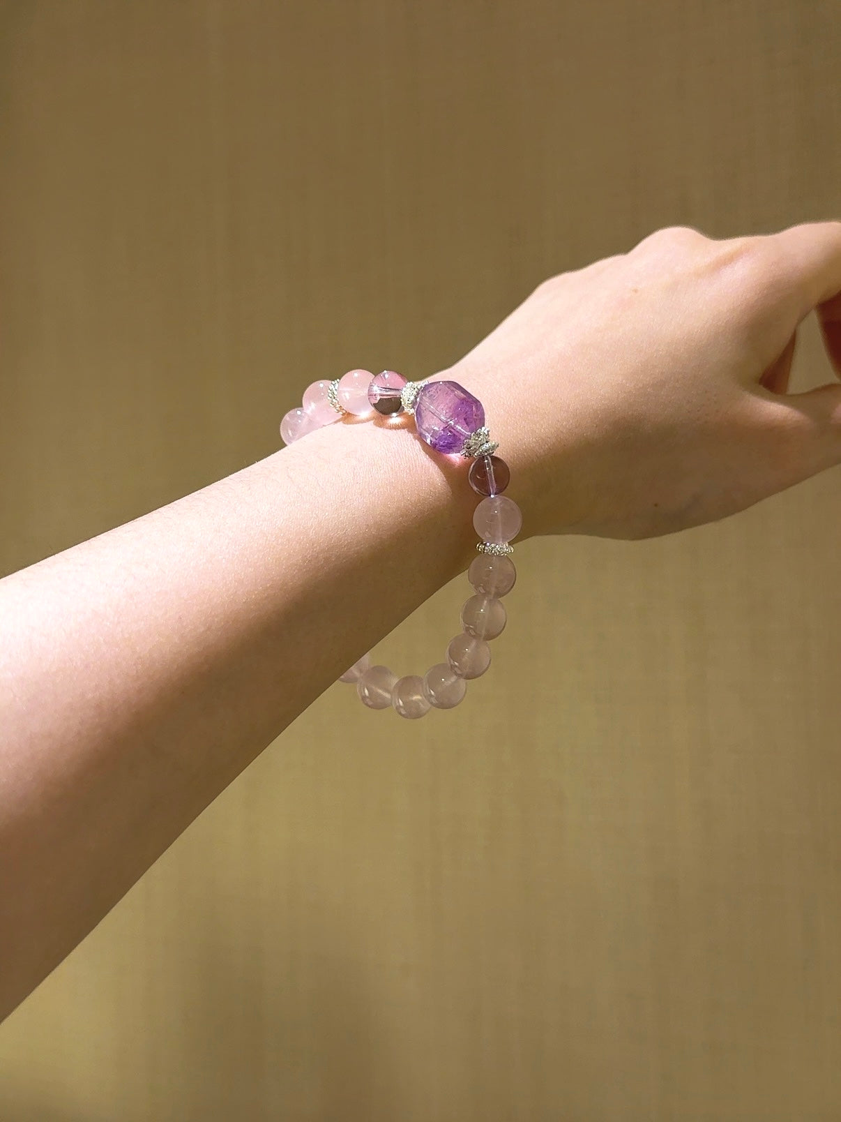 Rose Quartz & Amethyst Romantic Bracelet