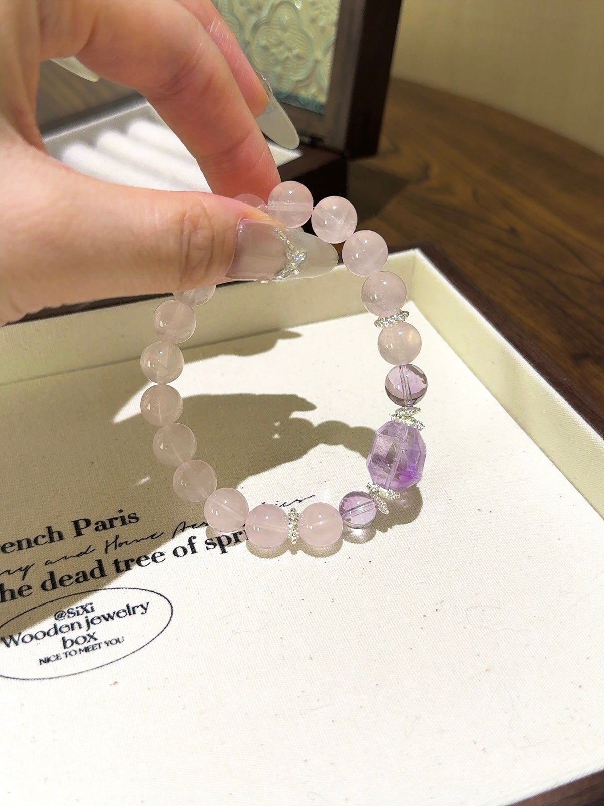 Rose Quartz & Amethyst Romantic Bracelet