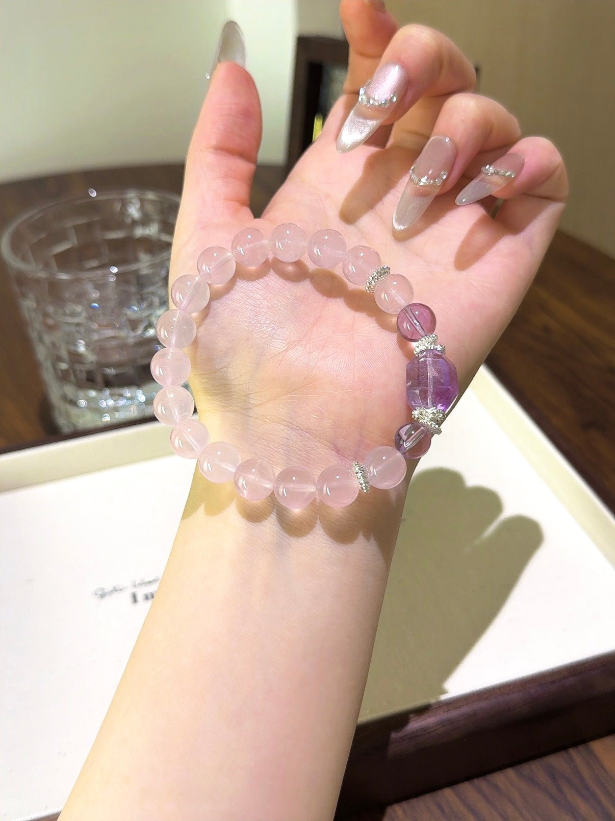 Rose Quartz & Amethyst Romantic Bracelet