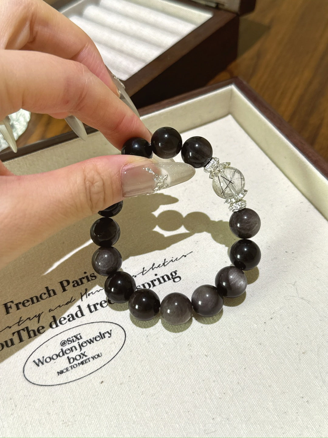 Silver Obsidian & Black Rutilated Quartz Spiritual Guardian Bracelet