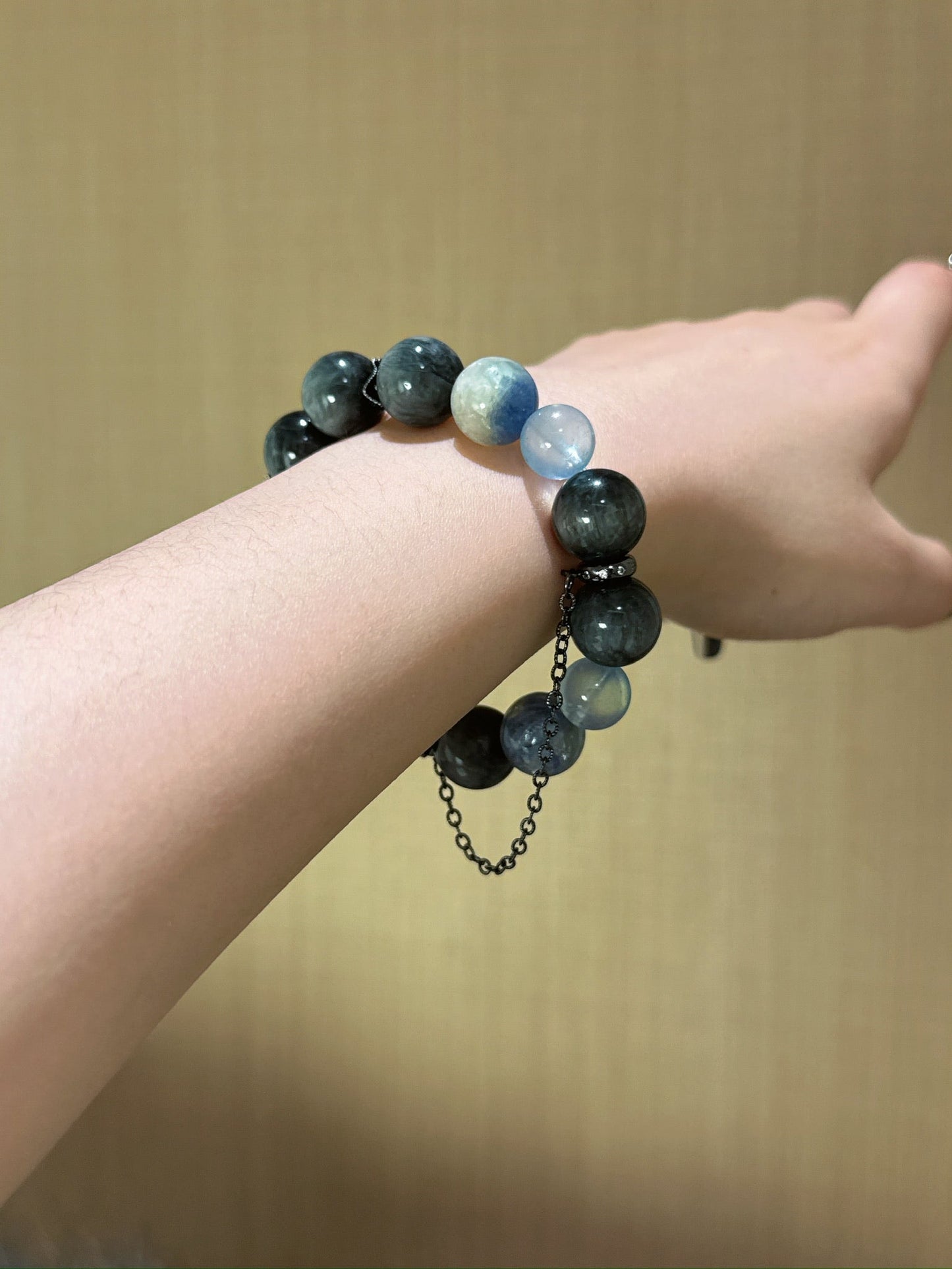 Hawk’s Eye, Blue Crystal & Aquamarine Serenity Bracelet