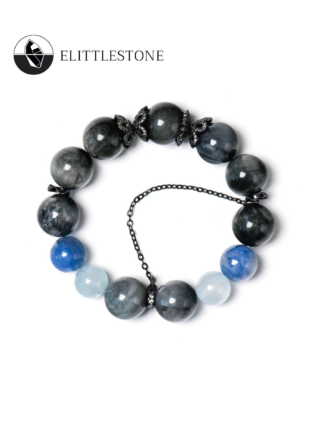 Hawk’s Eye, Blue Crystal & Aquamarine Serenity Bracelet