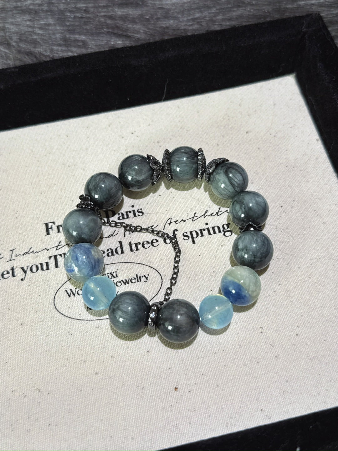 Hawk’s Eye, Blue Crystal & Aquamarine Serenity Bracelet