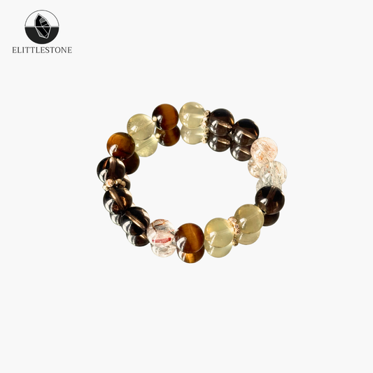 Quiet Fortune Citrine · Citrine · Tiger’s Eye · Obsidian Bracelet