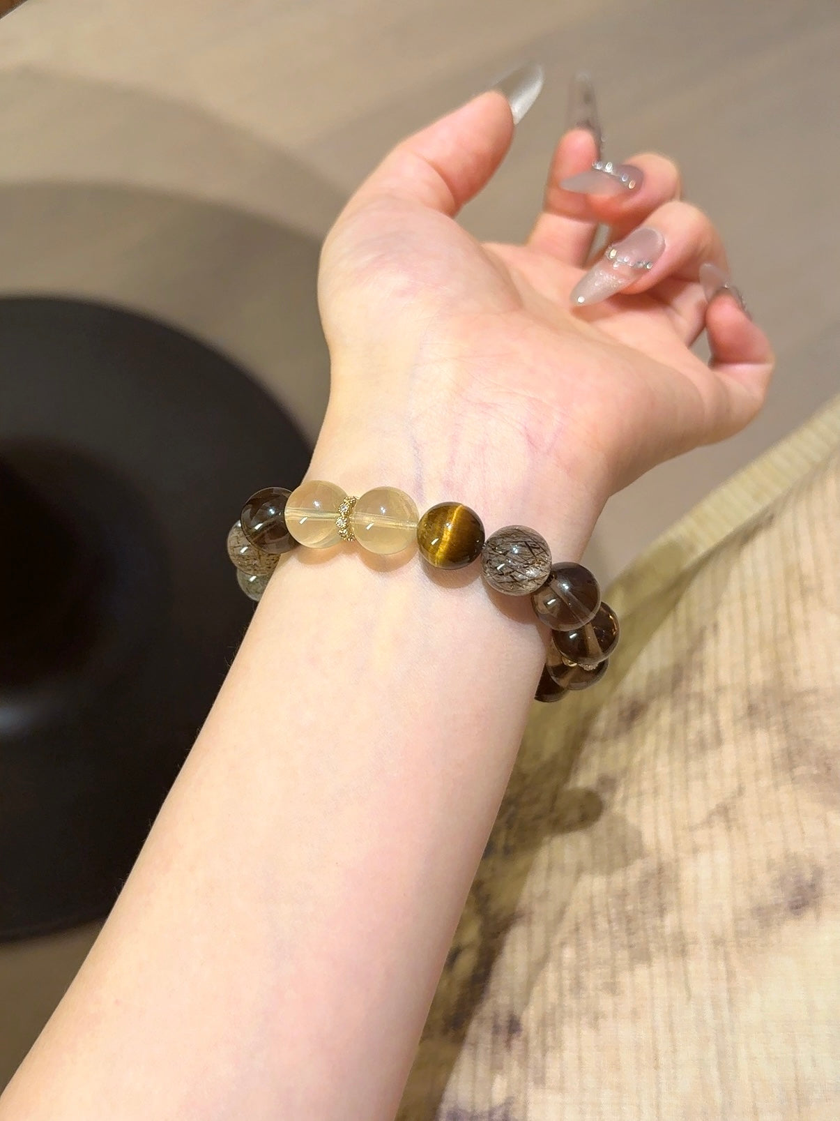 Quiet Fortune Citrine · Citrine · Tiger’s Eye · Obsidian Bracelet