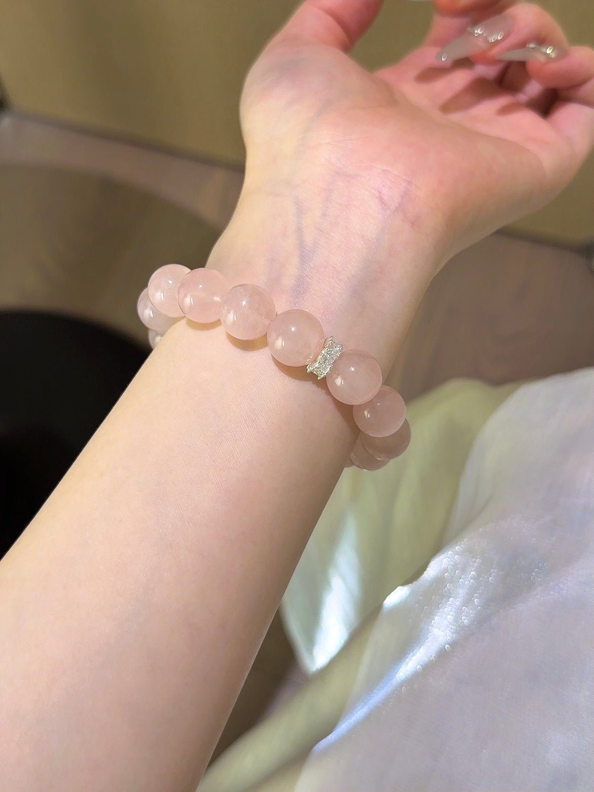 Spring Blossom Pink Crystal Bracelet